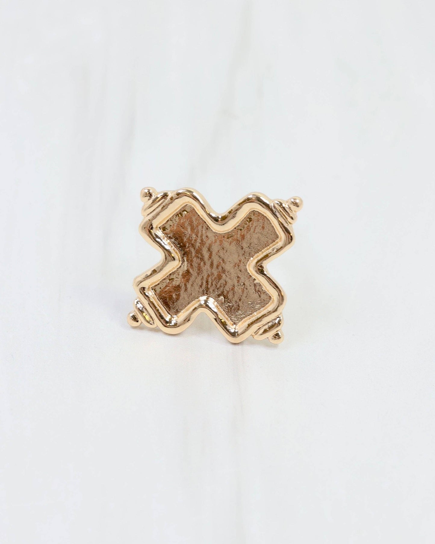 Gold Cross Scarf Ring