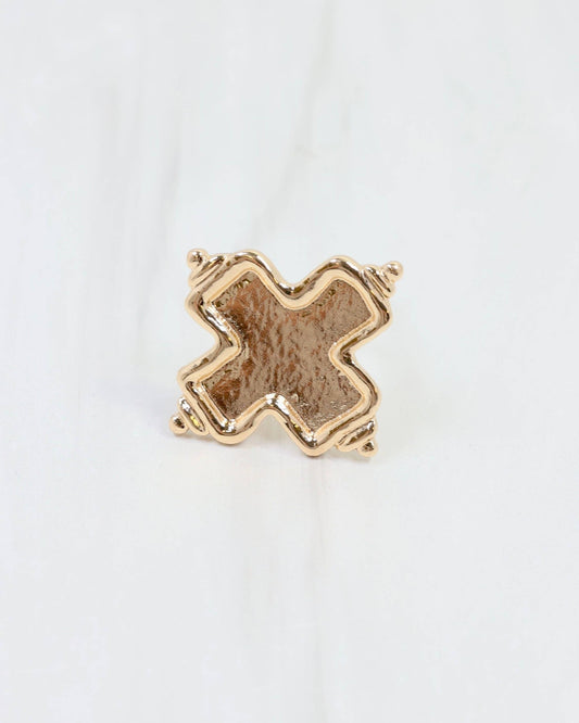 Gold Cross Scarf Ring