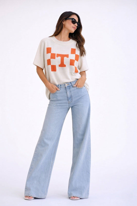 Tennessee Checkerboard Sweater Top