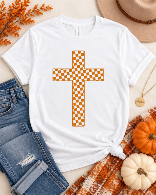 Checked by Grace Cross Graphic Tee