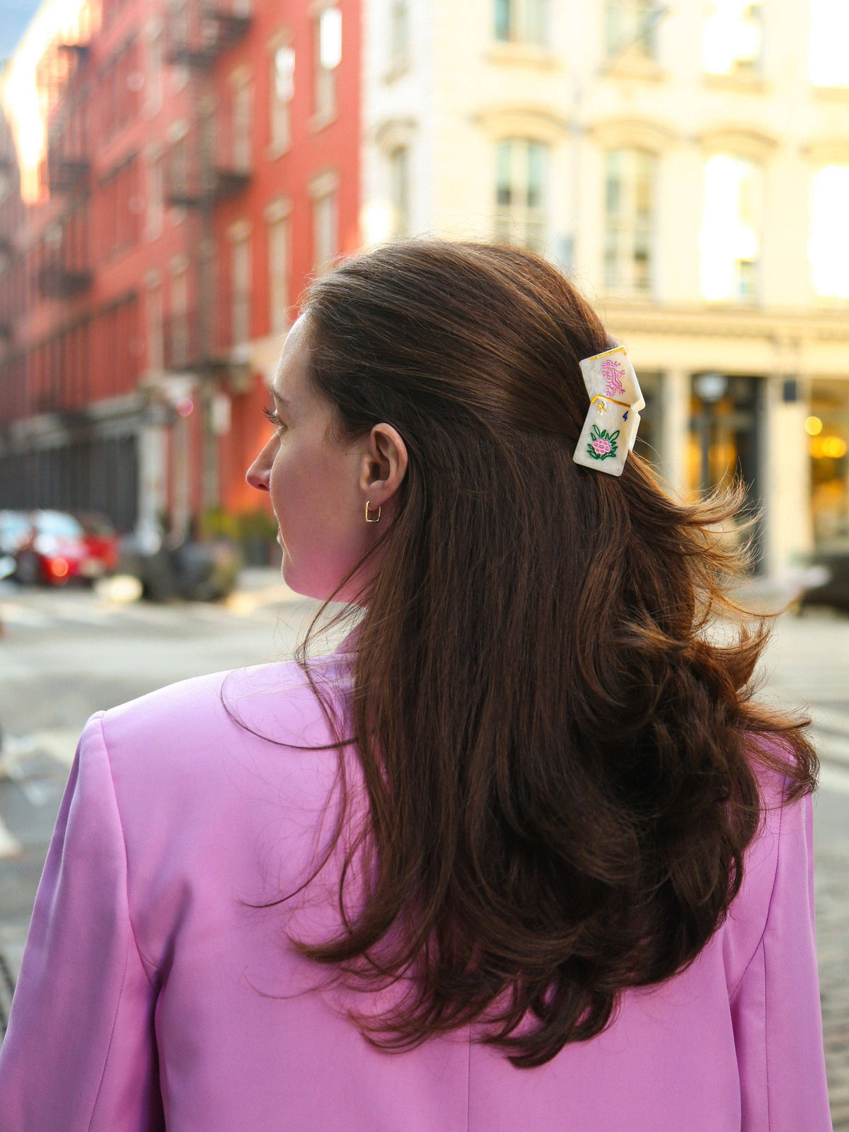 Mahjong Floral Claw Clip