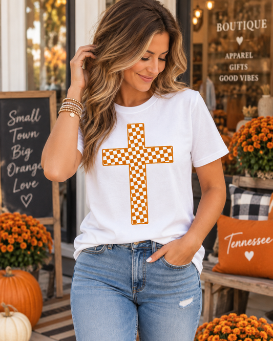 Checked by Grace Cross Graphic Tee
