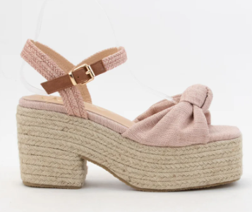 Knotted Platform Heel - Blush