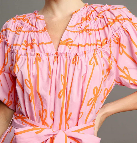 Ribbon Print Dress
