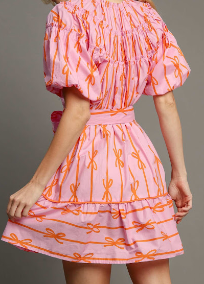 Ribbon Print Dress
