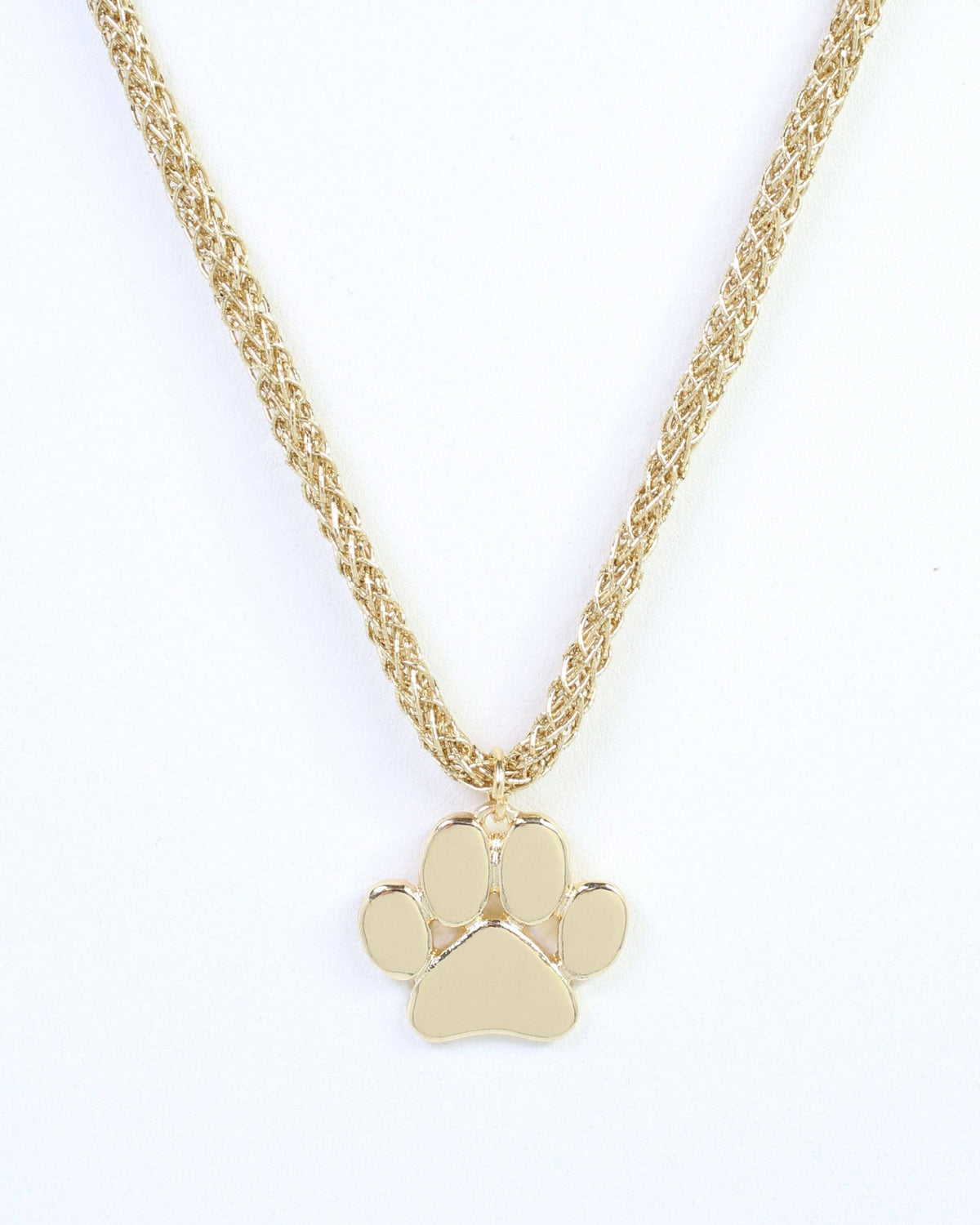 Gold Paw Print Cord Necklace