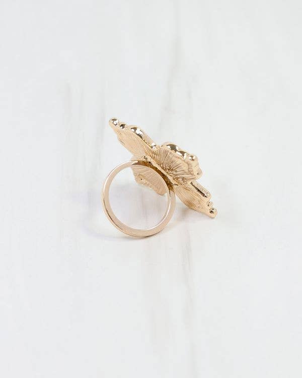 Gold Cross Scarf Ring