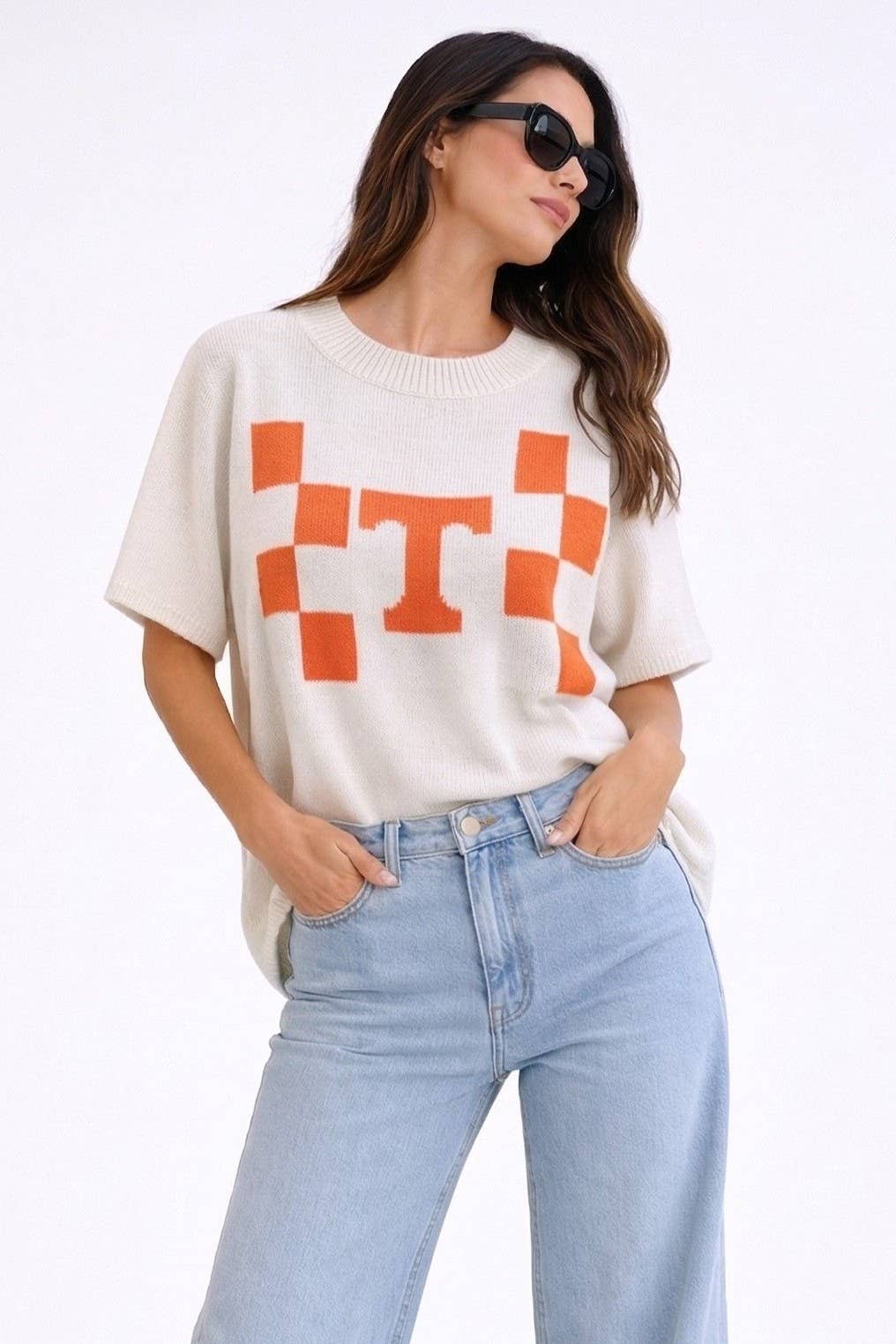 Tennessee Checkerboard Sweater Top