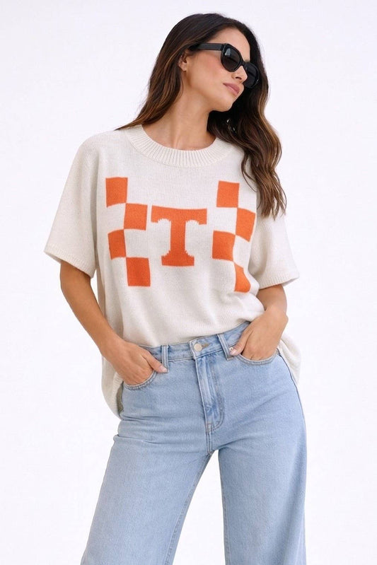 Tennessee Checkerboard Sweater Top