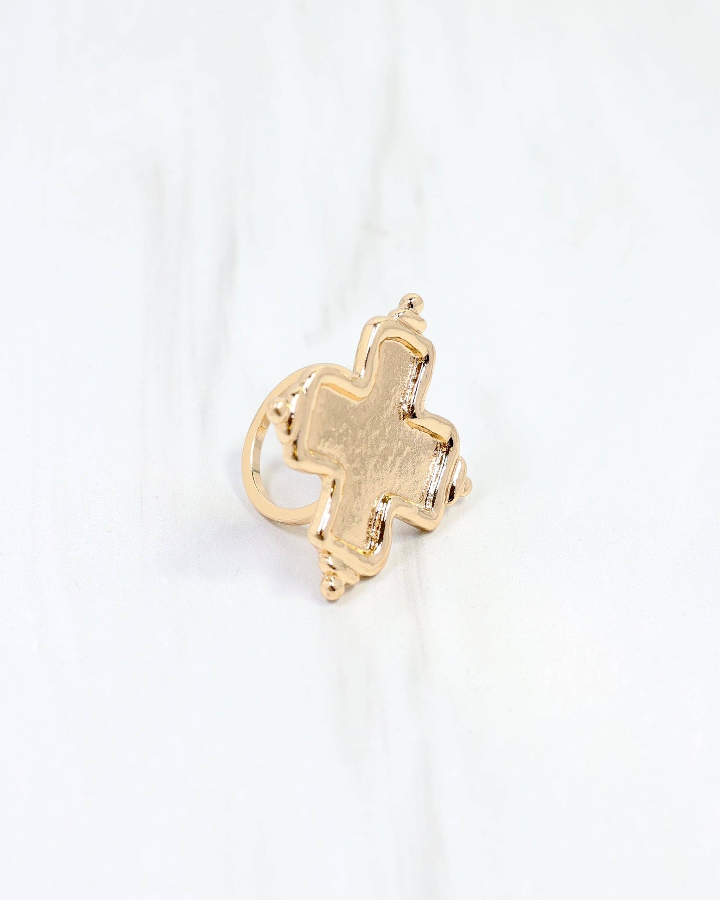 Gold Cross Scarf Ring