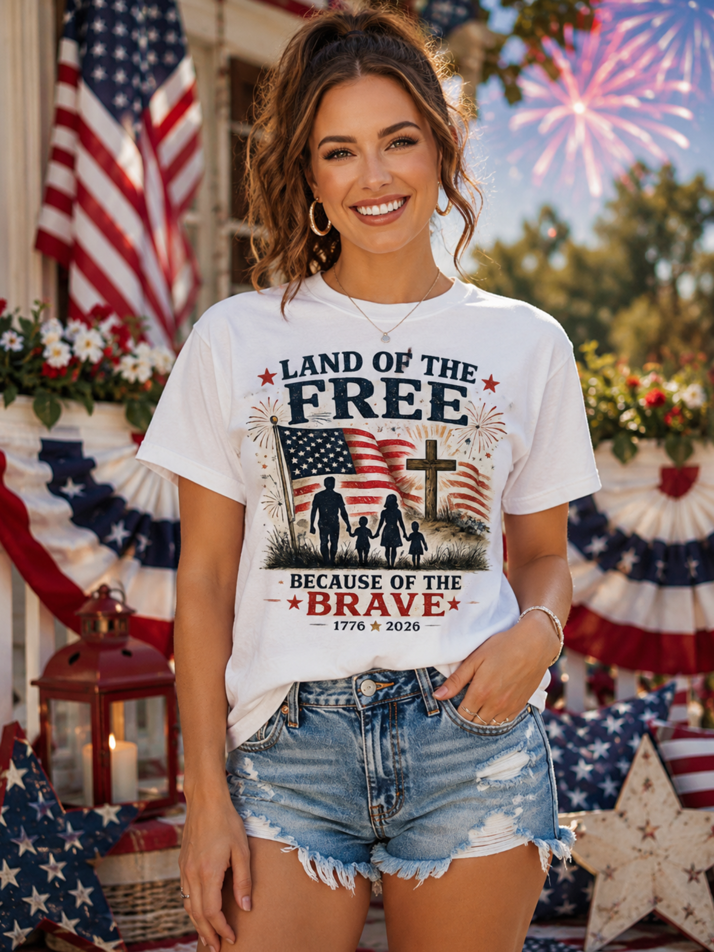 Land of the Free Because of the Brave Tee