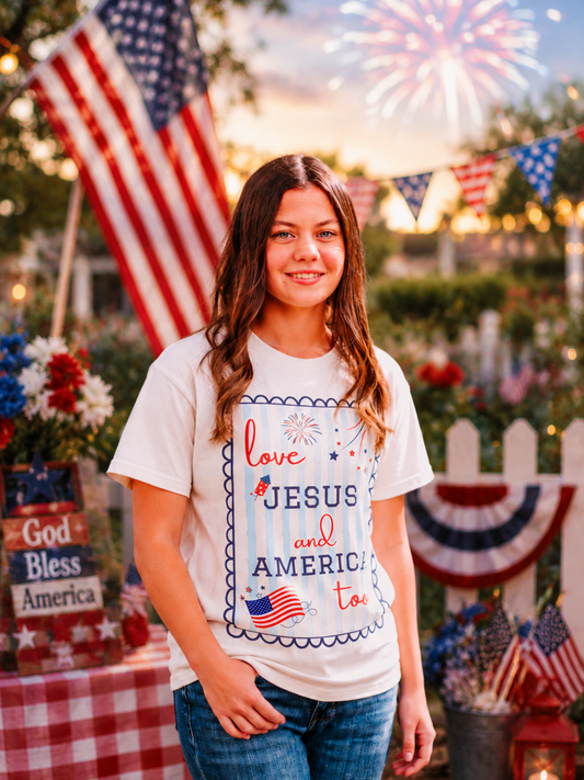 Love Jesus and America Too Tee