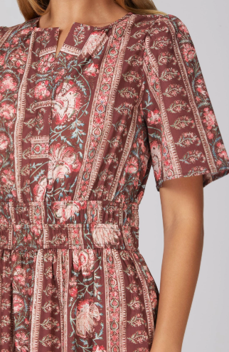 Merlot Floral Tiered Maxi Dress