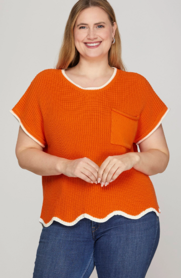 Orange & White Game Day Sweater Top