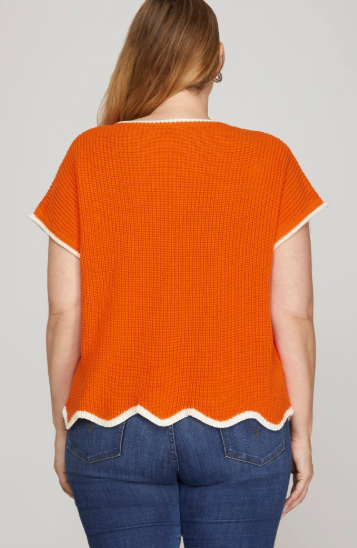 Orange & White Game Day Sweater Top