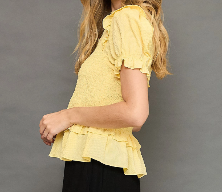 Smocked Collared Blouse