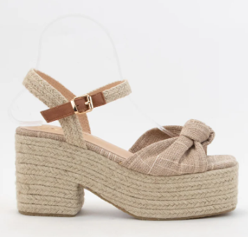 Knotted Platform Heel - Toffee